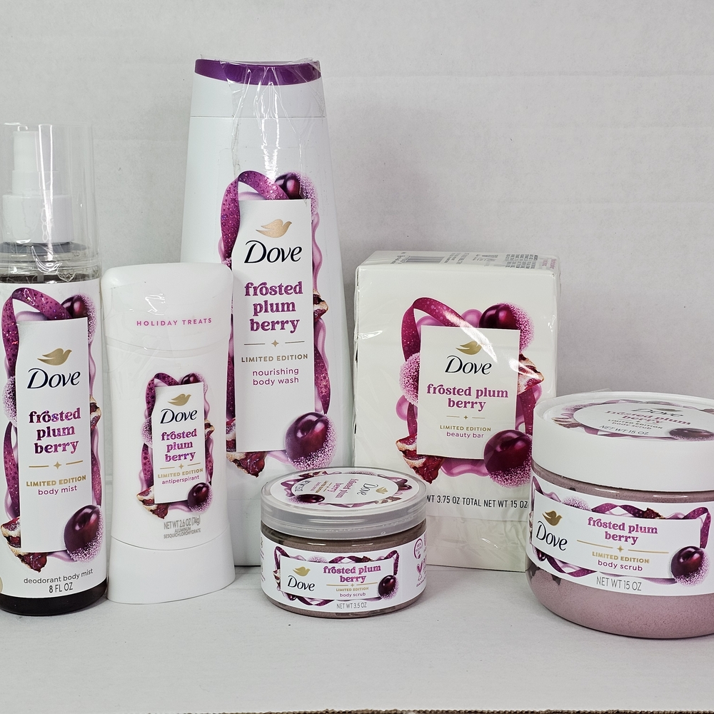Dove Frosted Plum Berry Limited Edition 6‑Piece Body Care Bundle
